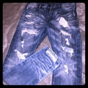 Distressed jeans